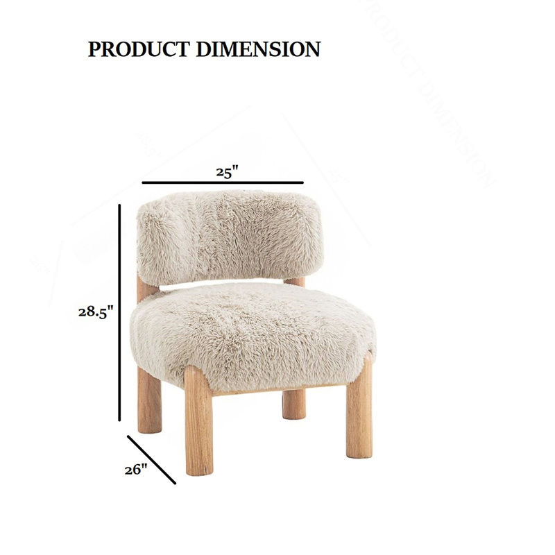 Contemporary Accent Chair With Plush Fur-Like Upholstery For Stylish Comfort And Versatile Decor Integration., Taupe