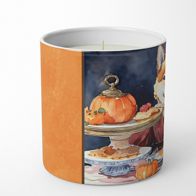 Pumpkin Pie Scented Tumbler Candle with Ceramic Holder