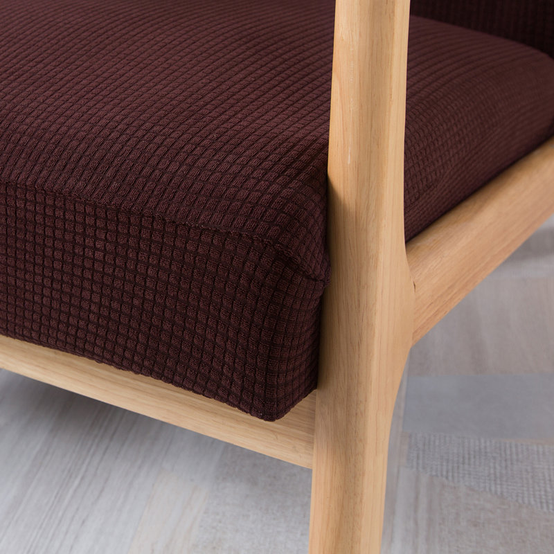 Housse pour fauteuil à coussins carrés/rectangulaires, Brun