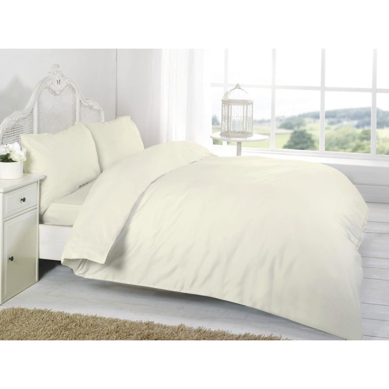 Kalos 100% Cotton Flatweave Flat Sheet, King, Cream
