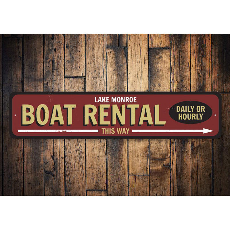 Enseigne de bateau en aluminium, H 4 po x l 18 po x P 0,04 po