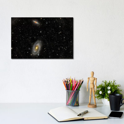 Cigar Galaxy and Bode's Galaxy in the Constellation Ursa Major 1 Piece Wrapped Canvas Wall Art