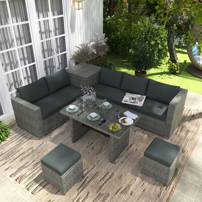 Ensemble repas pour 7 personnes, Gris, Gris
