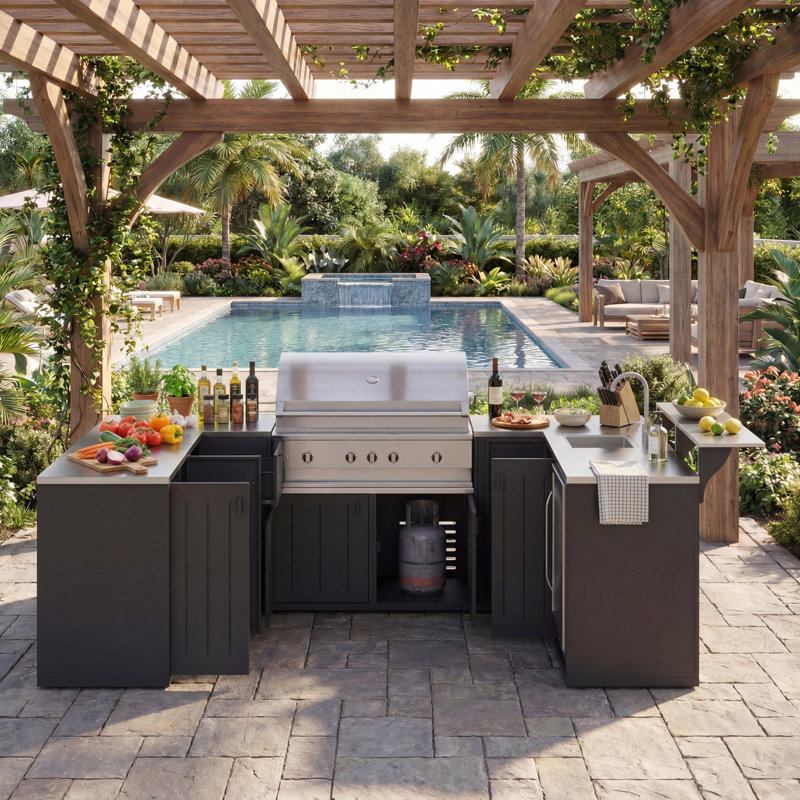 118" W  Outdoor Kitchen Island