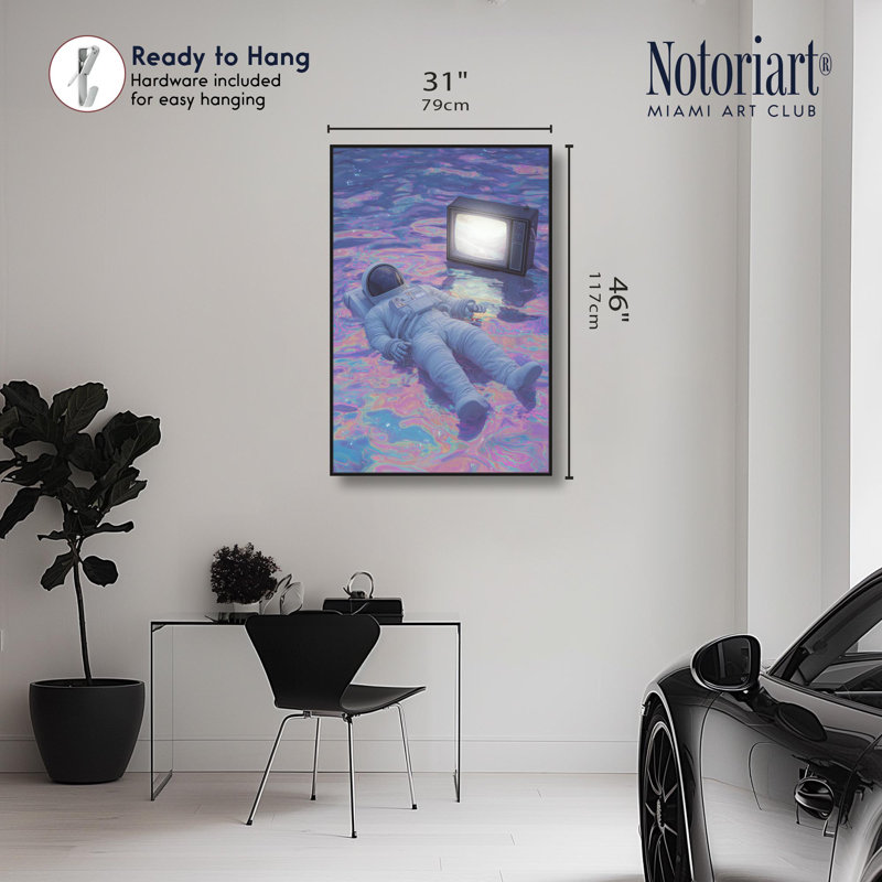 «Dream Escapism Retro Decor», reproduction sur toile par Notoriart, H 30 po x l 45 po, Structure noire