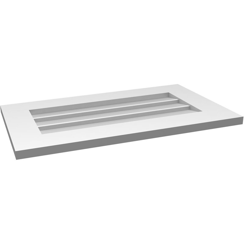 Vent à pignon rectangulaire en uréthane non-fonctionnel, 16" H x 28" W x 1" D