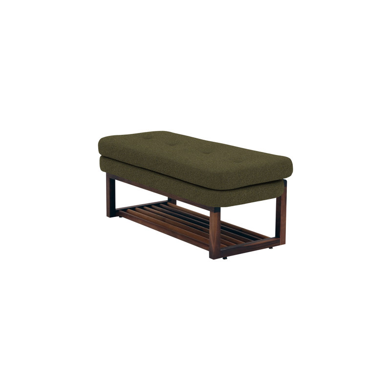 Melinda Upholstered Storage Bench, Dark Green, 18" H x 48" W x 22" D
