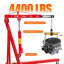 Grue de moteur hydraulique pliante de 2 tonnes avec levier, grue de magasin de moteur pliante de 4400 lb, grue de moteur robuste pour cerisier avec 6 roulettes en fer pour atelier de garage