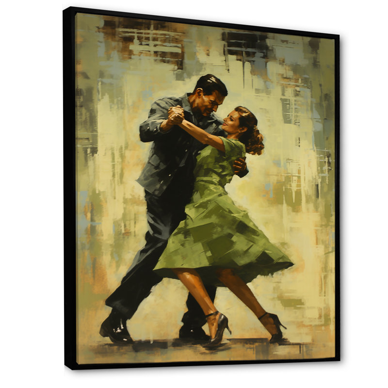 Danse dansante des années 60 V, Cadre flottant noir, H 32 po x l 16 po