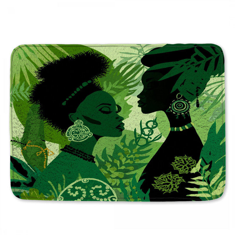 Tapis de bain Green Botanical Portrait, L 24 po x L 17 po