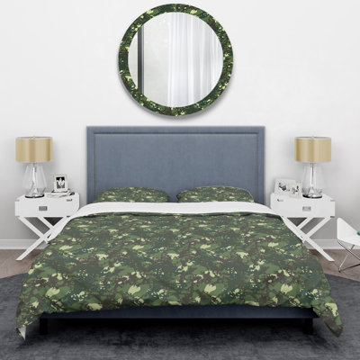 Trendy Green Camouflage Camouflage Duvet Cover