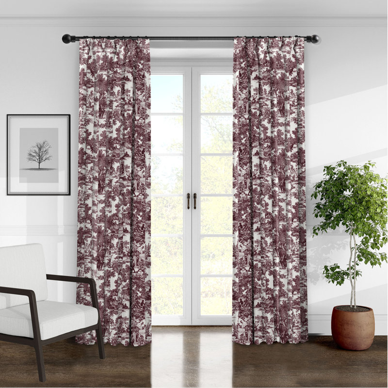 Paire de rideaux Au Village Toile, L 40 po x L 84 po, Merlot
