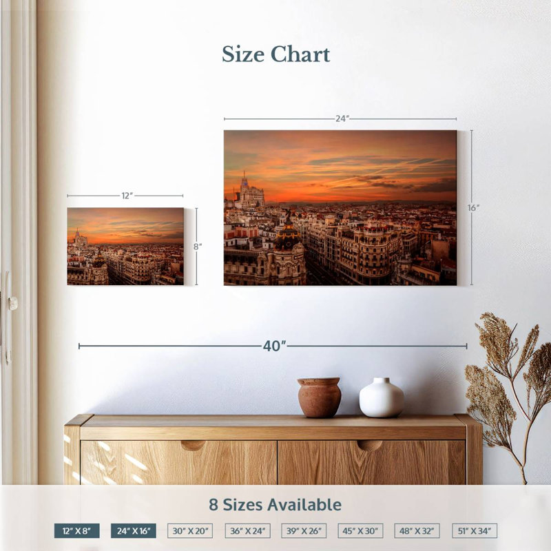 Sireci Madrid Sunset, 16" H x 24" W