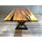 Geraro Free Form Solid Wood Top with Iron and Steel Base Dining Table