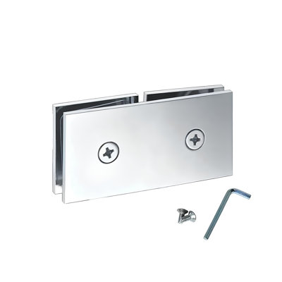 Shower Glass Clamp Square Bright Chrome Finish