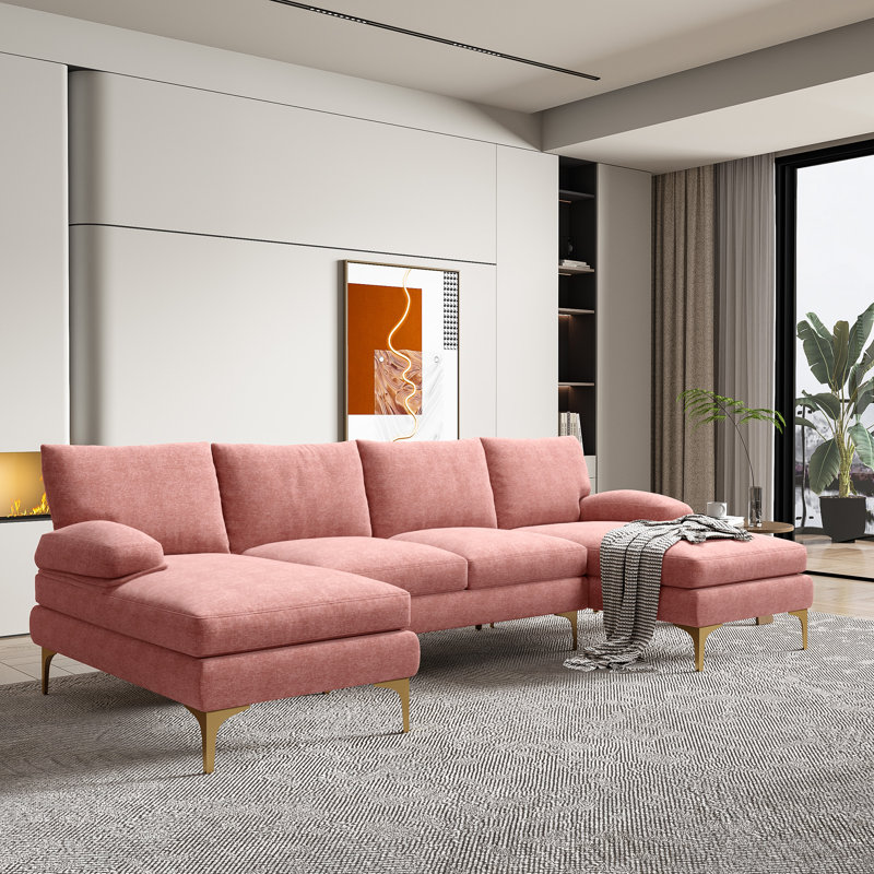Canapé modulaire COOLMORE, Chenille rose