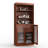 32" 100% Solid Wood Freestanding Bathroom Cabinet with Frosted Glass Doors, 2 Drawers & Adjustable Shelves – Modern Bathroom Storage-1960085634