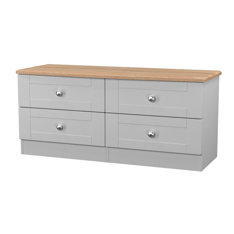 Abhilash 112cm W 4 - Drawer Chest of Drawers, Grey