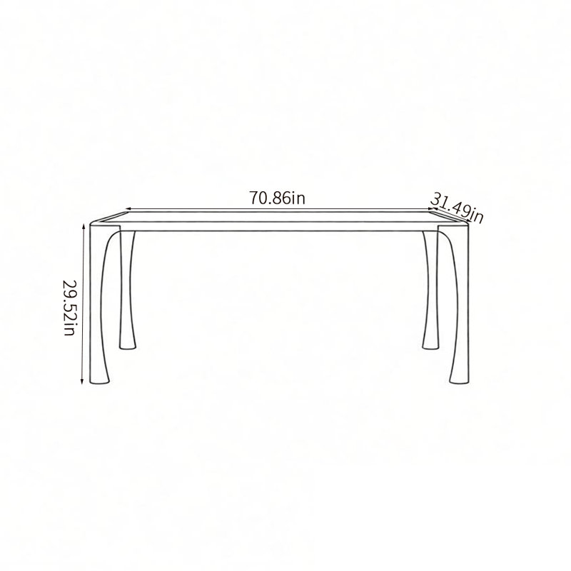 Table de salle à manger tendance et simple, H 29,52 po x L 70,86 po x l 31,49 po