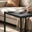 Set of Two Boxy Nesting Tables, Black and Wood-Effect MDF Side Tables with Steel Frame for Living Room Bedroom