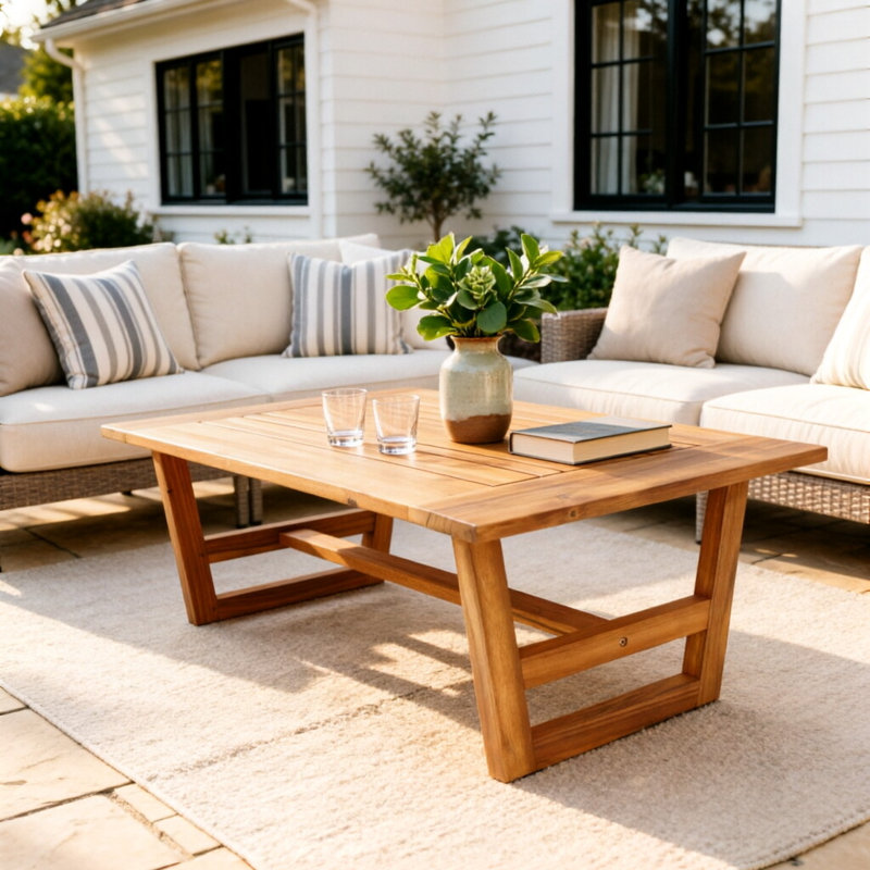 Table basse d'extérieur en bois d'acacia Dayo