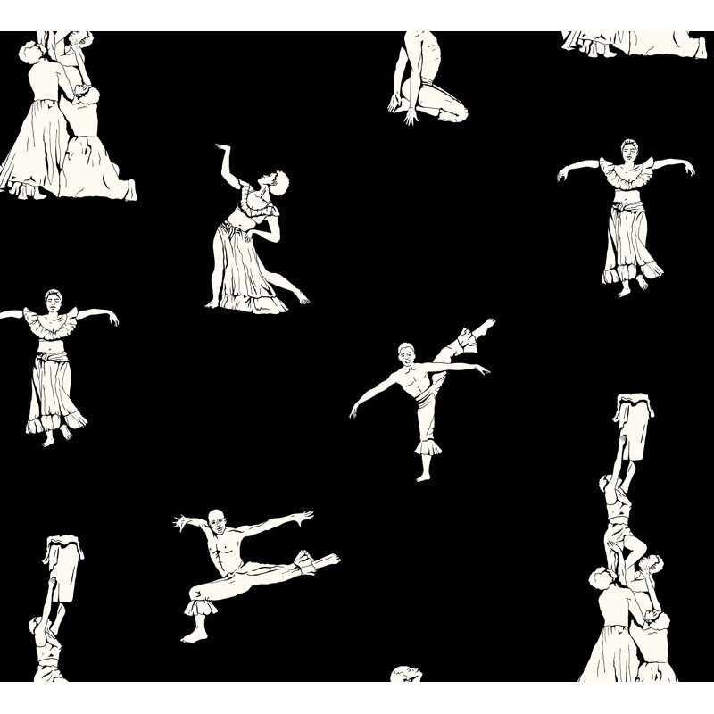 Papier peint haitaï, danse populaire, Ebony/Snow