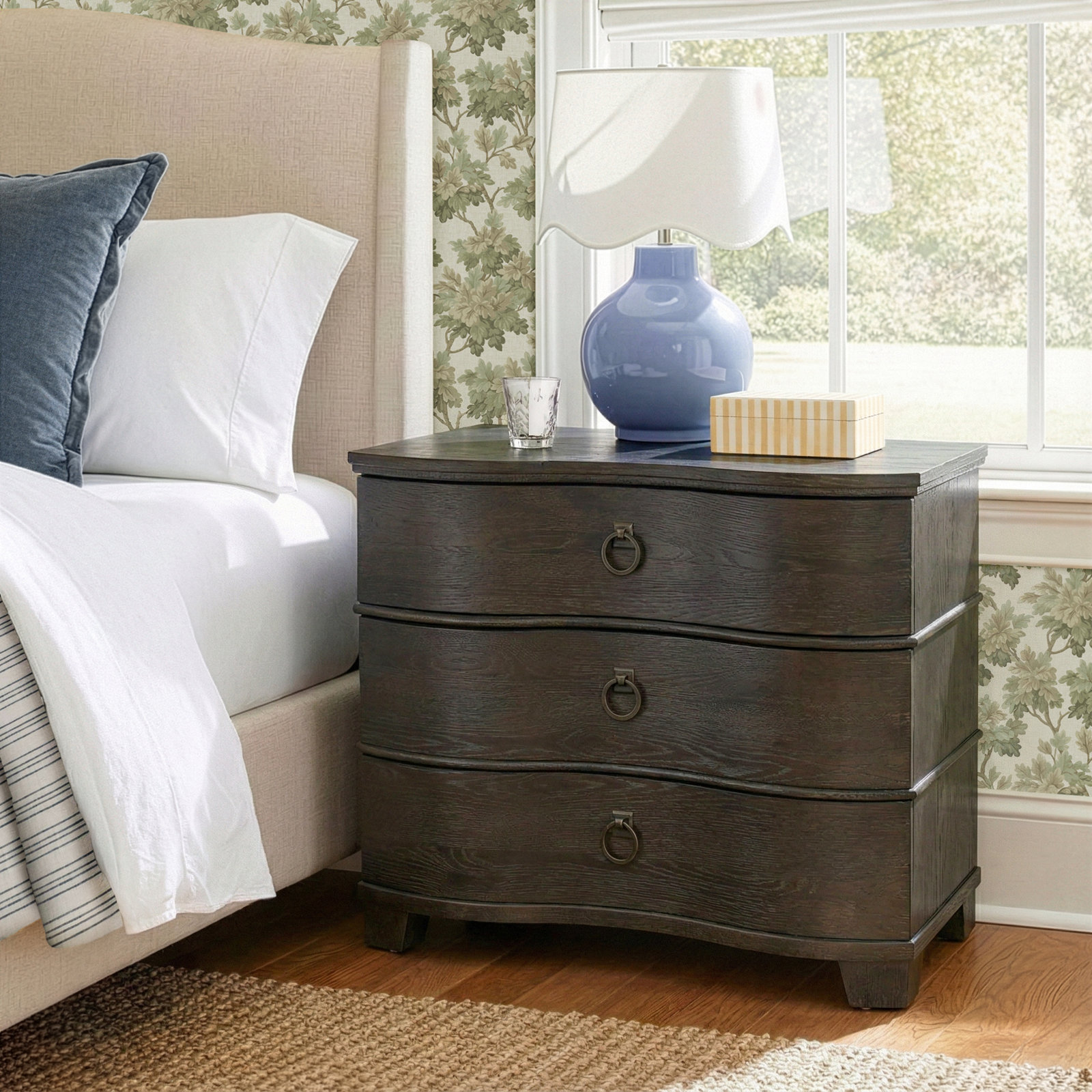 Hayes 3-Drawer Oak Nightstand