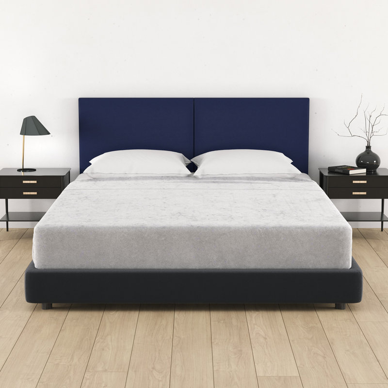 Tête de lit en cuir végétalien Panelist Luxe: solution polyvalente pour la décoration intérieure, Queen, Bleu foncé