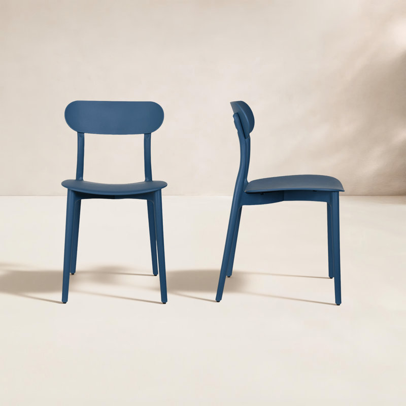 Kent Outdoor Dining Chair Navy - Set Of Two, Navy
