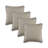 Stonewashed Solid Color 100% Cotton Throw Square Pillow Set of 4-2009056289-2009056284