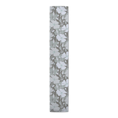 Floral Blooms Pattern Grey 4 Table Runner
