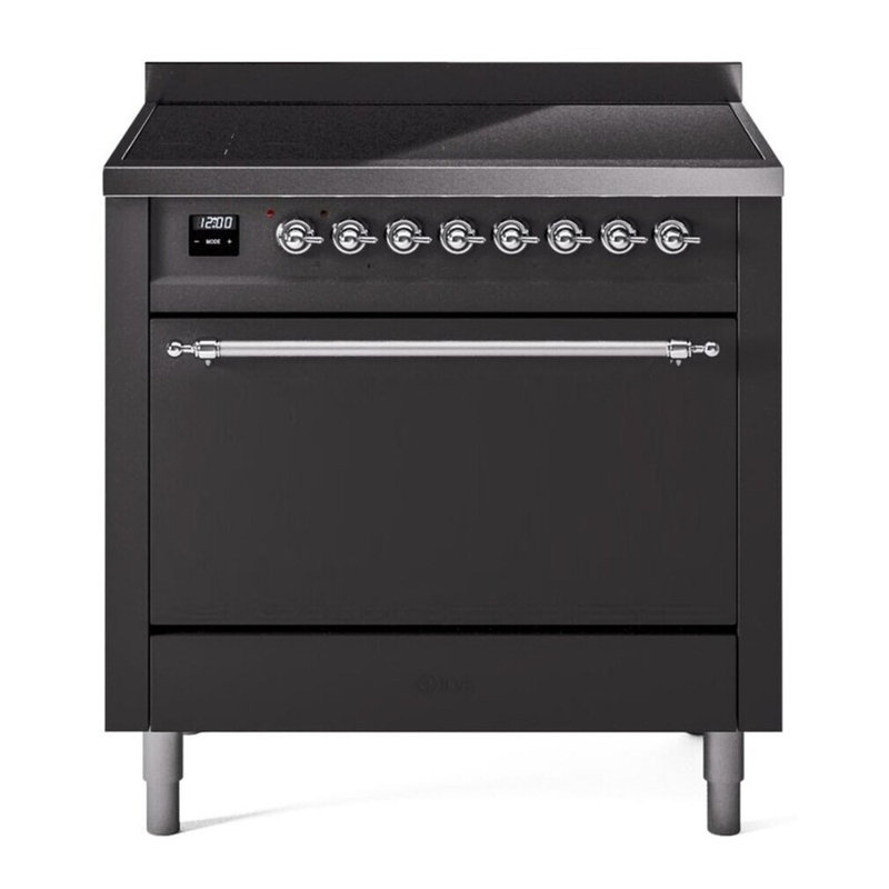 ILVE Nostalgie II 36 in Induction Range, Graphite Matte/Chrome