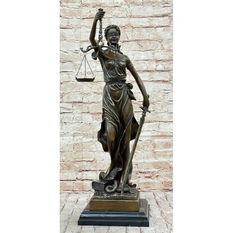 Statue de bronze Justica Themis