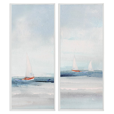  Voiliers près de Shoreline, ensemble de 2 giclées par Sally Swatland