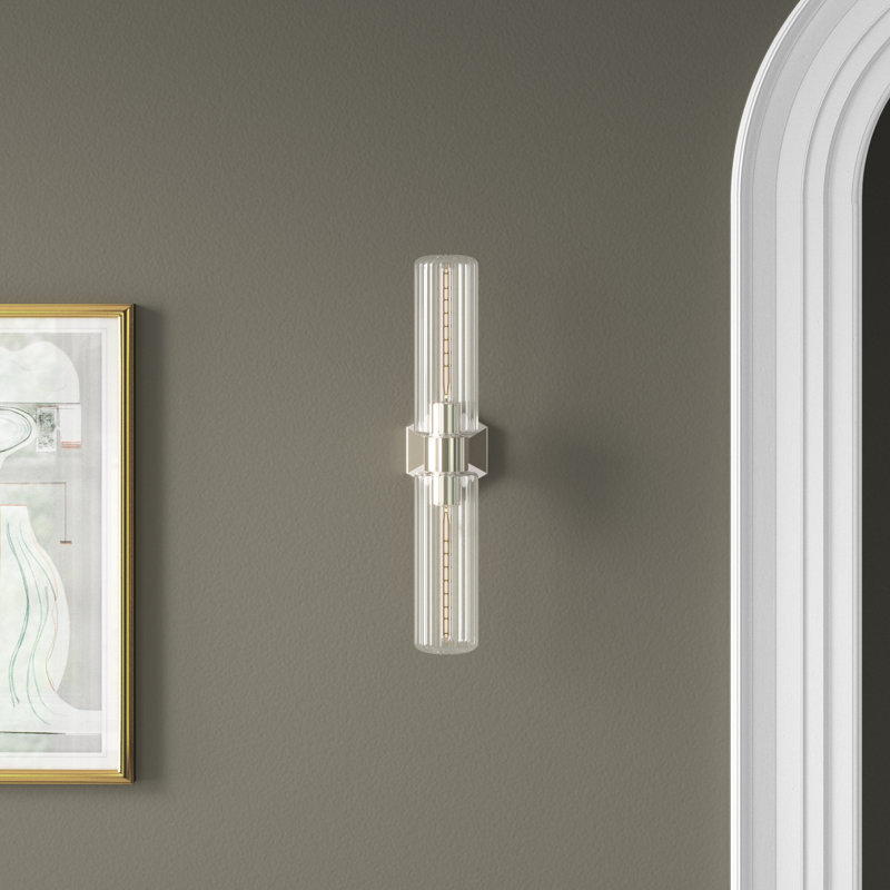 Abigail Solid Brass Armed Sconce, Polished Nickel