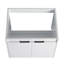 Meuble-lavabo 48 po avec lavabo en résine, système de porte à fermeture douce, 1 armoire murale et 1 armoire latérale, conception à fixation flottante en quincaillerie en contreplaqué blanc brillant, conception de montage, installation