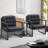 Modern Faux Leather Tufted Back Accent Chair with Metal Frame-1872443520