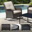 Chaise berçante d'extérieur en osier avec coussins-68592942