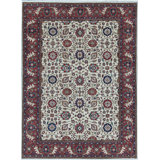 Hand-Knotted High-Quality Beige and Red Area Rug