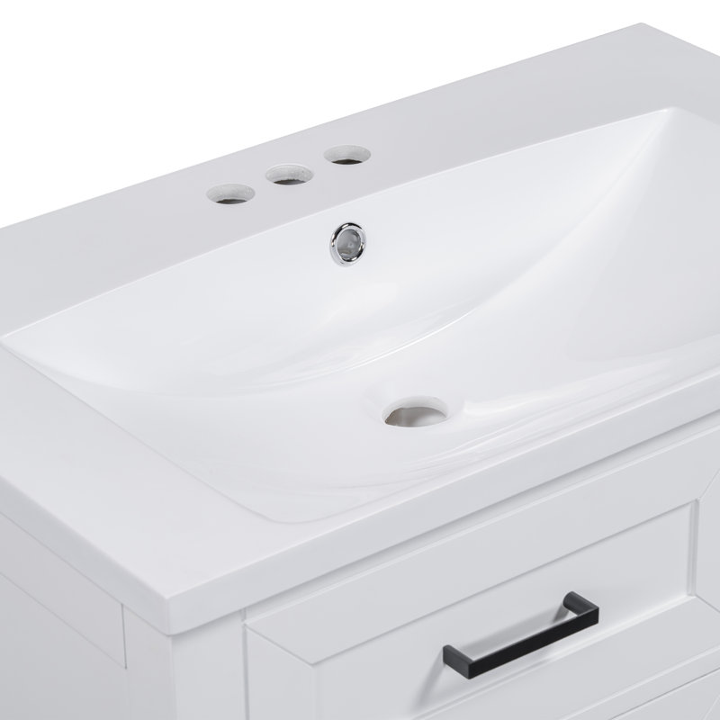 Meuble-lavabo 30 po avec lavabo en céramique, Blanc
