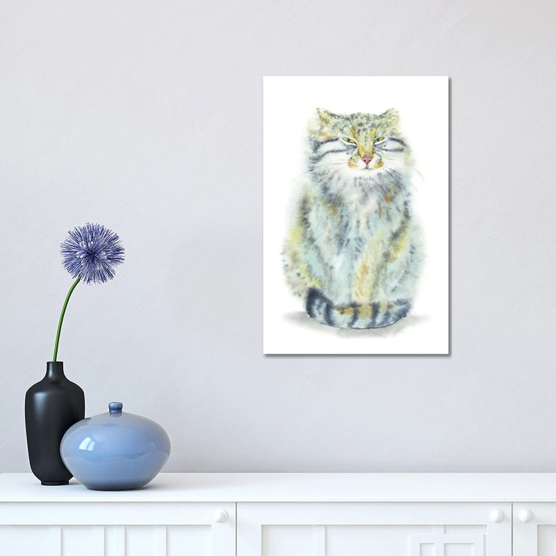 «Tricky Manul» par Alexey Dmitetchich Shmyrov - reproduction, H 18 po x l 12 po x 1,5 po