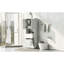Grande armoire de salle de bain avec buanderie, blanc, rangement basculant en blanc avec panier spacieux et inclinable
