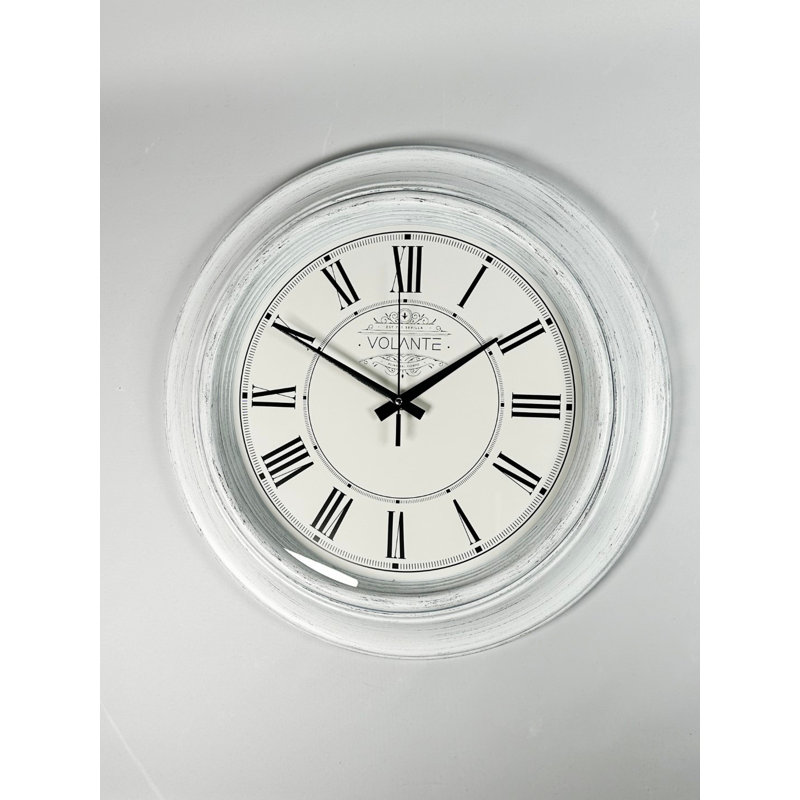Bischoffs Wall Clock, White/Black