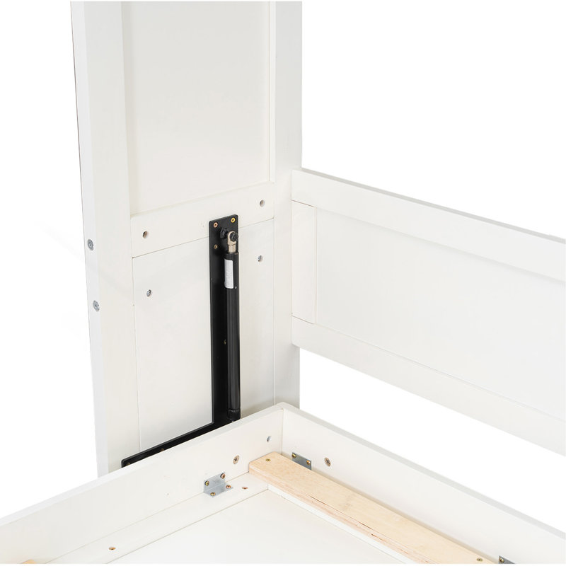 Lit escamotable double avec 2 tiroirs, beige