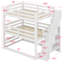 Lit superposé triple empilable avec compartiments d'escalier fonctionnels et unités amovibles-1229117812