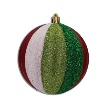 Ensemble de 12 décorations de Noël en forme de boule scintillante arctique
