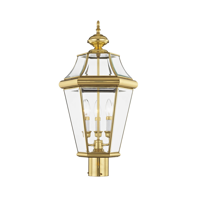 Tête de lanterne câblée à 1 lumière de 25 po H Creason, Laiton poli