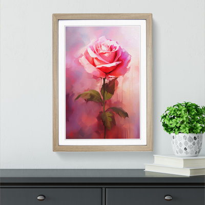 Rose Gestural No.2 - Single Picture Frame Print on Wood