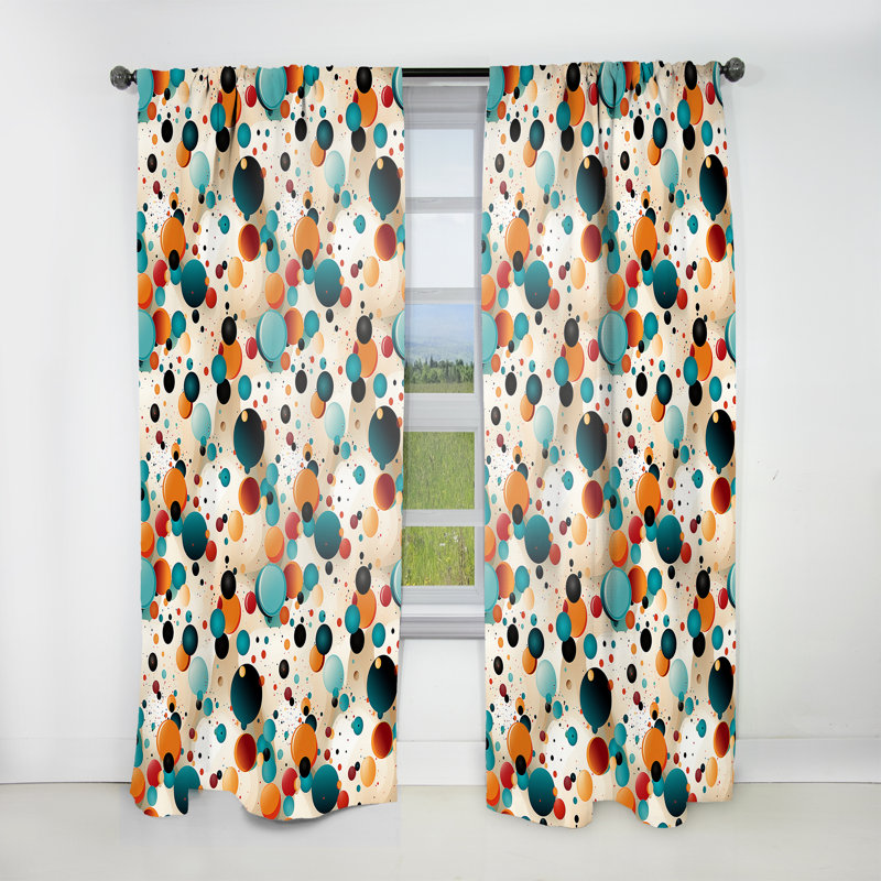 Rideau obscurcissant à motif de pois II - Céramique, L 52 po x L 84 po