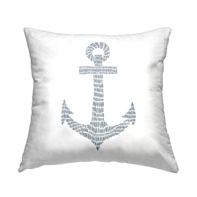 Conception de coussin décoratif minimaliste à ancre nautique par Jetty Home, LLC